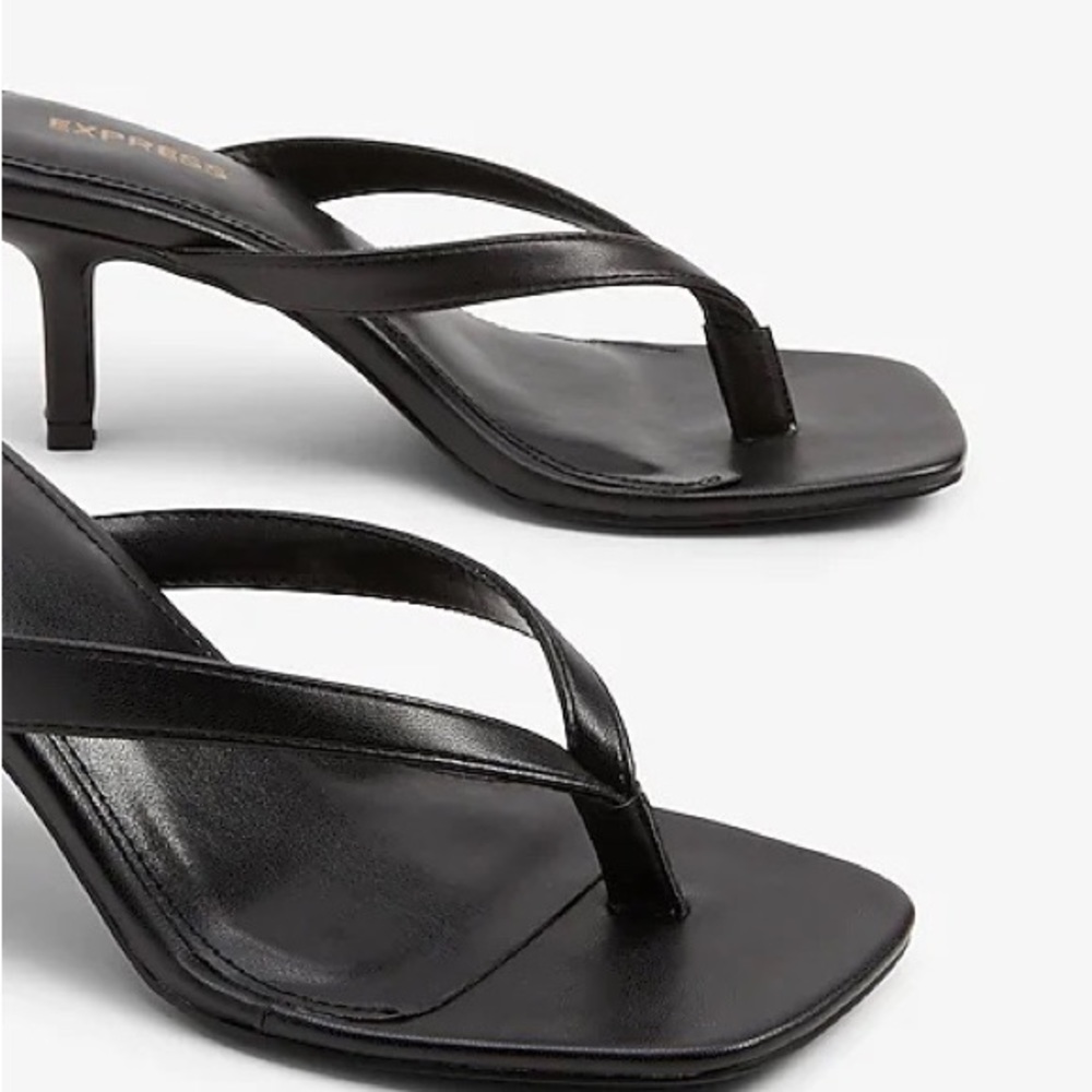Square Toe Heeled Flip-Flops NEW